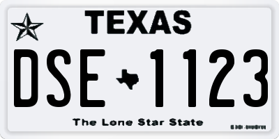 TX license plate DSE1123