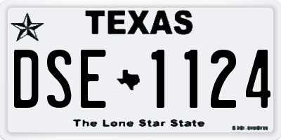 TX license plate DSE1124