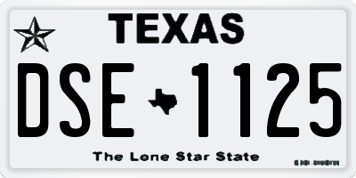 TX license plate DSE1125