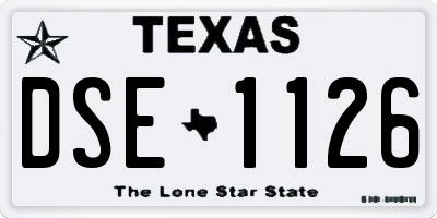 TX license plate DSE1126