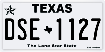 TX license plate DSE1127