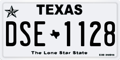 TX license plate DSE1128