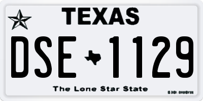 TX license plate DSE1129