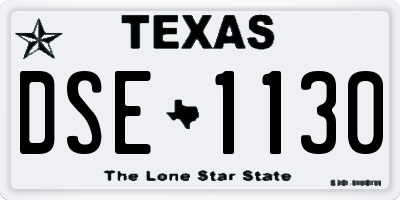 TX license plate DSE1130