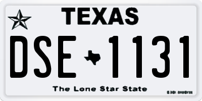 TX license plate DSE1131