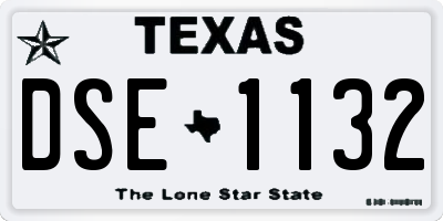 TX license plate DSE1132