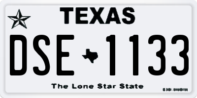 TX license plate DSE1133