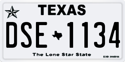 TX license plate DSE1134