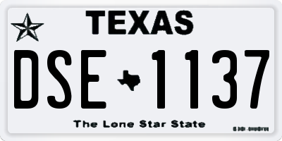 TX license plate DSE1137