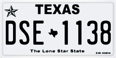 TX license plate DSE1138