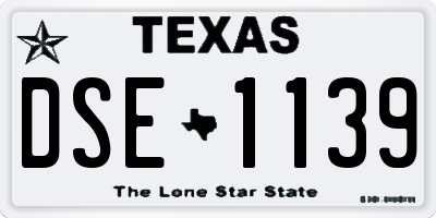 TX license plate DSE1139