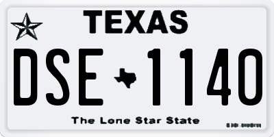 TX license plate DSE1140
