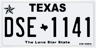 TX license plate DSE1141