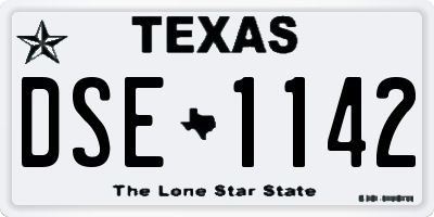 TX license plate DSE1142