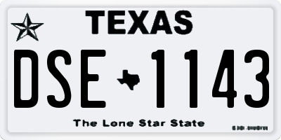 TX license plate DSE1143