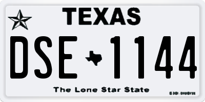 TX license plate DSE1144