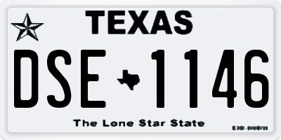 TX license plate DSE1146