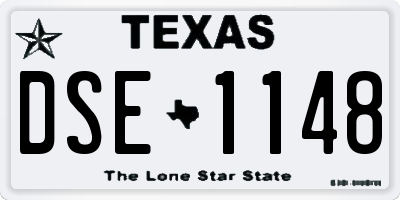 TX license plate DSE1148