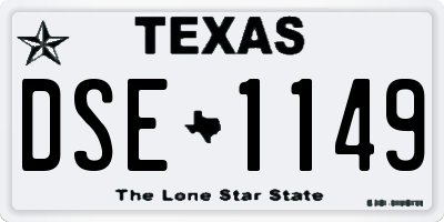 TX license plate DSE1149