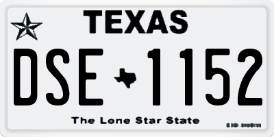 TX license plate DSE1152