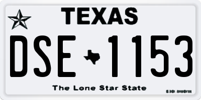 TX license plate DSE1153