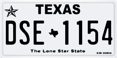 TX license plate DSE1154