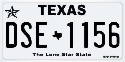 TX license plate DSE1156