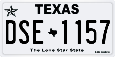 TX license plate DSE1157