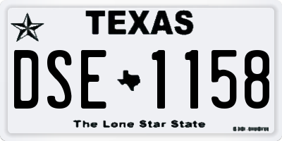 TX license plate DSE1158