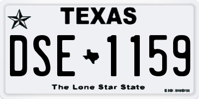 TX license plate DSE1159