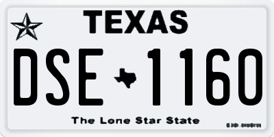 TX license plate DSE1160