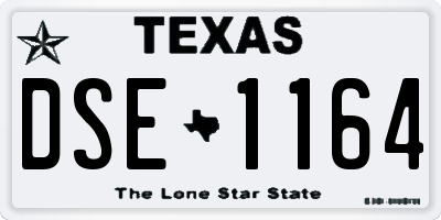 TX license plate DSE1164