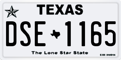 TX license plate DSE1165