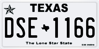 TX license plate DSE1166