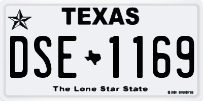 TX license plate DSE1169