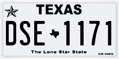 TX license plate DSE1171