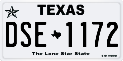 TX license plate DSE1172