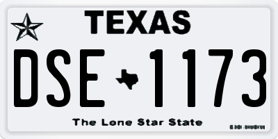 TX license plate DSE1173