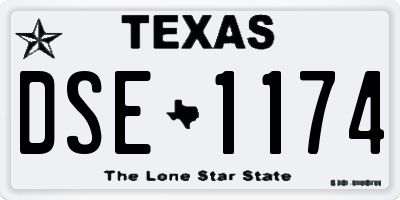 TX license plate DSE1174