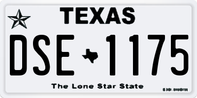 TX license plate DSE1175