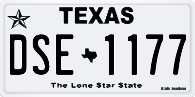 TX license plate DSE1177