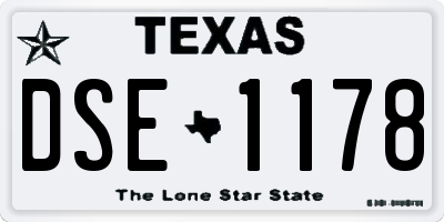 TX license plate DSE1178