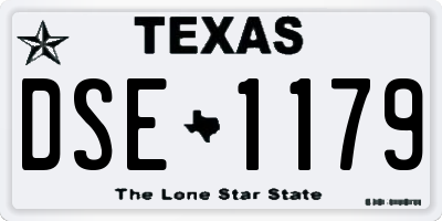 TX license plate DSE1179