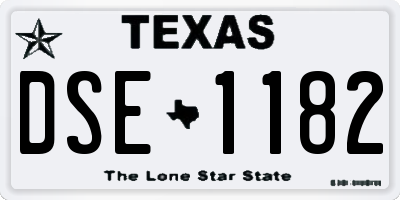 TX license plate DSE1182