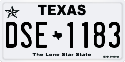 TX license plate DSE1183