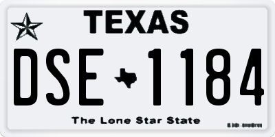 TX license plate DSE1184