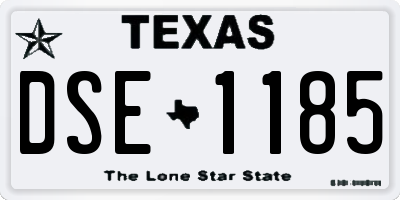 TX license plate DSE1185