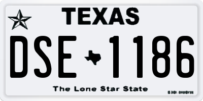 TX license plate DSE1186