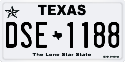 TX license plate DSE1188