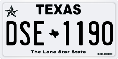 TX license plate DSE1190